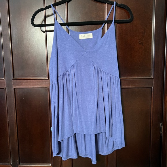 Peach Love Spaghetti Strap Tank - Color Blue Size Small - Picture 1 of 5